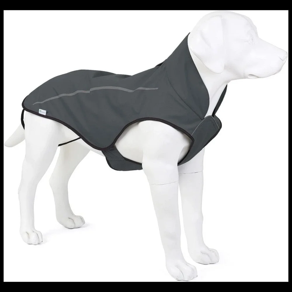 Mile High Life Dog Raincoat Size M Gray Waterproof Reflective Jacket Coat